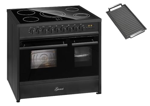 GURARI Elektro Standherd GCH E 912 DF BL +Grillplatte Glaskeramik Herd 90 cm Schwarz Range Cooker Elektro Doppelbackofen GURARI Elektro Standherd GCH E 912 DF BL +Grillplatte Glaskeramik Herd 90 cm Schwarz Range Cooker Elektro Doppelbackofen von Gurari