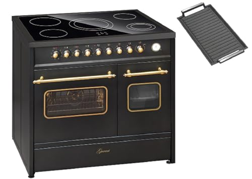 GURARI Elektro Standherd GCH E 912 DF BL r +Grillplatte Glaskeramik Herd 90 cm Schwarz Range Cooker Elektro Doppelbackofen GURARI Elektro Standherd GCH E 912 DF BL r +Grillplatte Glaskeramik Herd 90 cm Schwarz Range Cooker Elektro Doppelbackofen von Gurari