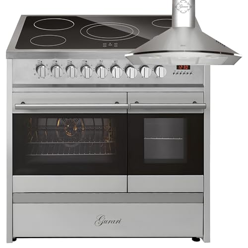 GURARI Elektro-Standherd GCH E 912 DF X+GCH C 046 IS 9, Elektro Standherd 90 cm mit 1-fach-Teleskopauszug, Doppelbackofen + Dunstabzugshaube 90 cm GURARI Elektro-Standherd GCH E 912 DF X+GCH C 046 IS 9, Elektro Standherd 90 cm mit 1-fach-Teleskopauszug, Doppelbackofen + Dunstabzugshaube 90 cm von Gurari