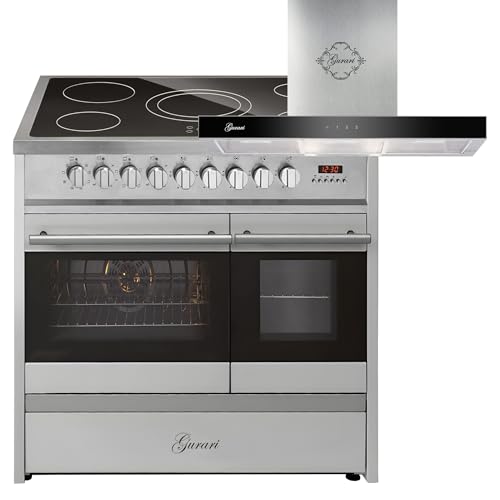 GURARI Elektro-Standherd GCH E 912 DF X+GCH F 462 IS 9 Prime, Elektro Standherd 90 cm mit 1-fach-Teleskopauszug, Doppelbackofen + Dunstabzugshaube 90 cm GURARI Elektro-Standherd GCH E 912 DF X+GCH F 462 IS 9 Prime, Elektro Standherd 90 cm mit 1-fach-Teleskopauszug, Doppelbackofen + Dunstabzugshaube 90 cm von Gurari