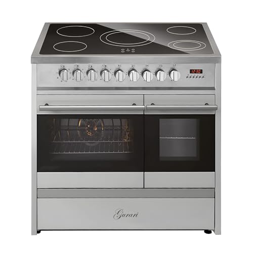 GURARI Elektro Standherd GCH E 912 DF X Glaskeramik Herd 90 cm Edelstahl Range Cooker Elektro Doppelbackofen 5 Zonen mit den High Light Heizelementen GURARI Elektro Standherd GCH E 912 DF X Glaskeramik Herd 90 cm Edelstahl Range Cooker Elektro Doppelbackofen 5 Zonen mit den High Light Heizelementen von Gurari