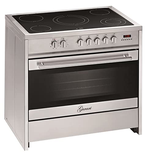GURARI Elektro Standherd GCH E 912 X Range Coocker Freistehender Glaskeramik Herd 90 cm 121 L | Heißluft | Grill | 5 Hi-Light Zonen Kochfeld | Teleskopauszug | Edelstahl mit verspiegeltem Glas GURARI Elektro Standherd GCH E 912 X Range Coocker Freistehender Glaskeramik Herd 90 cm 121 L | Heißluft | Grill | 5 Hi-Light Zonen Kochfeld | Teleskopauszug | Edelstahl mit verspiegeltem Glas von Gurari