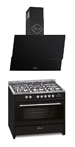 GURARI Gas Elektro Standherd GCH E 911 BL+GCH 268 BL 9 Prime 90 cm/Range Coocker / 121L / 8 Funktionen/Erd-/Propangas + Dunstabzugshaube 90cm/ Schwarz Glas/Saugstark 1000m³/h GURARI Gas Elektro Standherd GCH E 911 BL+GCH 268 BL 9 Prime 90 cm/Range Coocker / 121L / 8 Funktionen/Erd-/Propangas + Dunstabzugshaube 90cm/ Schwarz Glas/Saugstark 1000m³/h von Gurari