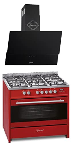 GURARI Gas Elektro Standherd GCH E 911 R+GCH D 268 BL 9 Prime 90 cm/Range Coocker / 121L / 8 Funktionen/Erd-/Propangas + Dunstabzugshaube 90cm/ Schwarz Glas/Saugstark 1000m³/h GURARI Gas Elektro Standherd GCH E 911 R+GCH D 268 BL 9 Prime 90 cm/Range Coocker / 121L / 8 Funktionen/Erd-/Propangas + Dunstabzugshaube 90cm/ Schwarz Glas/Saugstark 1000m³/h von Gurari