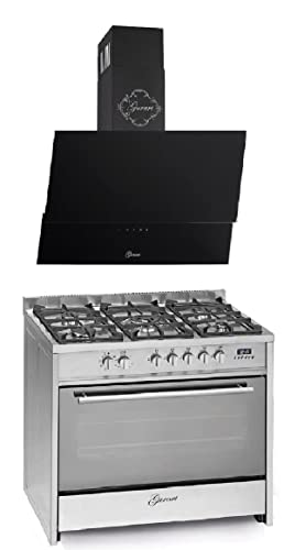 GURARI Gas Elektro Standherd GCH E 911 X+GCH D 268 BL 9 Prime 90 cm/Range Coocker / 89L / 8 Funktionen/Erd-/Propangas + Dunstabzugshaube 90cm/ Schwarz Glas/Saugstark 1000m³/h GURARI Gas Elektro Standherd GCH E 911 X+GCH D 268 BL 9 Prime 90 cm/Range Coocker / 89L / 8 Funktionen/Erd-/Propangas + Dunstabzugshaube 90cm/ Schwarz Glas/Saugstark 1000m³/h von Gurari