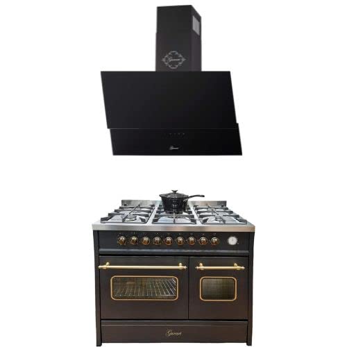 GURARI Gas Elektro Standherd GCH E 916 BL+ 268 9 BL Prime, Dunstabzugshaube 90cm, Kopffreihaube Schwarz Glas, 1000m³/h/Range Coocker / 89L / 8 Funktionen/Edelstahl/Inkl. WOK Adapter GURARI Gas Elektro Standherd GCH E 916 BL+ 268 9 BL Prime, Dunstabzugshaube 90cm, Kopffreihaube Schwarz Glas, 1000m³/h/Range Coocker / 89L / 8 Funktionen/Edelstahl/Inkl. WOK Adapter von Gurari