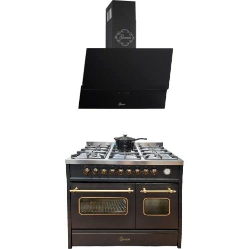 GURARI Gas Elektro Standherd GCH E 916 BL+ 286 9 BL Prime, Dunstabzugshaube 90cm, Kopffreihaube Schwarz Glas, 1000m³/h/Range Coocker / 89L / 8 Funktionen/Edelstahl/Inkl. WOK Adapter GURARI Gas Elektro Standherd GCH E 916 BL+ 286 9 BL Prime, Dunstabzugshaube 90cm, Kopffreihaube Schwarz Glas, 1000m³/h/Range Coocker / 89L / 8 Funktionen/Edelstahl/Inkl. WOK Adapter von Gurari