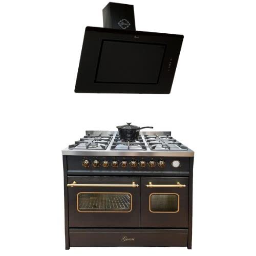 GURARI Gas Elektro Standherd GCH E 916 BL+ GCH S 155 90 BL Prime, Elektro Standherd 90 cm, Glaskeramik, Range Coocker, 121 L, Edelstahl + Dunstabzugshaube, Wandhaube 90 cm, Abluft/Umluft GURARI Gas Elektro Standherd GCH E 916 BL+ GCH S 155 90 BL Prime, Elektro Standherd 90 cm, Glaskeramik, Range Coocker, 121 L, Edelstahl + Dunstabzugshaube, Wandhaube 90 cm, Abluft/Umluft von Gurari