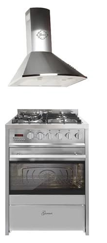 GURARI Gas-Standherd 60 cm Edelstahl Gasherd mit Elektrobackofen 60 L GCH E 610 X+GCH 046 IS 6 Range Coocker mit Dunstabzugshaube 60 cm, in Edelstahl, Saugstark 1000m³/h GURARI Gas-Standherd 60 cm Edelstahl Gasherd mit Elektrobackofen 60 L GCH E 610 X+GCH 046 IS 6 Range Coocker mit Dunstabzugshaube 60 cm, in Edelstahl, Saugstark 1000m³/h von Gurari