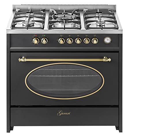GURARI Gas Standherd GCH E 914 BL Retro Gasherd mit Elektrobackofen 90 cm Nostalgie Range Coocker 121L | Heißluft | Grill | 5 Hochwertige Brenner | 4 kw WOK | Erdgas/Propangas | Inkl. WOK Adapter GURARI Gas Standherd GCH E 914 BL Retro Gasherd mit Elektrobackofen 90 cm Nostalgie Range Coocker 121L | Heißluft | Grill | 5 Hochwertige Brenner | 4 kw WOK | Erdgas/Propangas | Inkl. WOK Adapter von Gurari