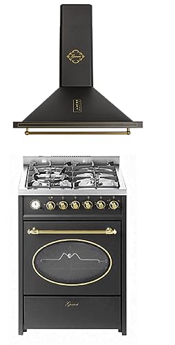 GURARI Gas-Standherd GCH G 614 BL+GCH 975 Bl 6, Gas Standherd 60 cm /55 L+Retro Dunstabzugshaube 60cm, 850m³/h GURARI Gas-Standherd GCH G 614 BL+GCH 975 Bl 6, Gas Standherd 60 cm /55 L+Retro Dunstabzugshaube 60cm, 850m³/h von Gurari