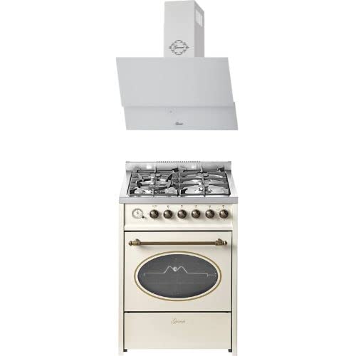 GURARI Gas-Standherd GCH G 614 CR + Wandhaube GCH 268 6 WH Prime, Dunstabzugshaube 60 cm, Standherd 60 cm Erdgas Fl.Gas 4 Kw WOK, Gasgrill, Range Cooker,Schublade mit Push-Pull,Gas Control GURARI Gas-Standherd GCH G 614 CR + Wandhaube GCH 268 6 WH Prime, Dunstabzugshaube 60 cm, Standherd 60 cm Erdgas Fl.Gas 4 Kw WOK, Gasgrill, Range Cooker,Schublade mit Push-Pull,Gas Control von Gurari