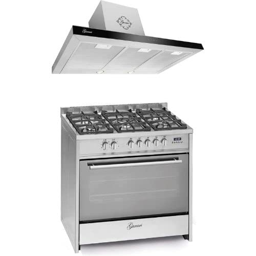 GURARI Gas-Standherd GCH G 910 X +GCH 462 IS 9 Prime Dunstabzugshaube 90 cm, Edelstahl Schwarz Glas,1000m³/h, Gas Standherd 90 cm/Range Coocker / 111L / 5 Hochwertige Brenner GURARI Gas-Standherd GCH G 910 X +GCH 462 IS 9 Prime Dunstabzugshaube 90 cm, Edelstahl Schwarz Glas,1000m³/h, Gas Standherd 90 cm/Range Coocker / 111L / 5 Hochwertige Brenner von Gurari