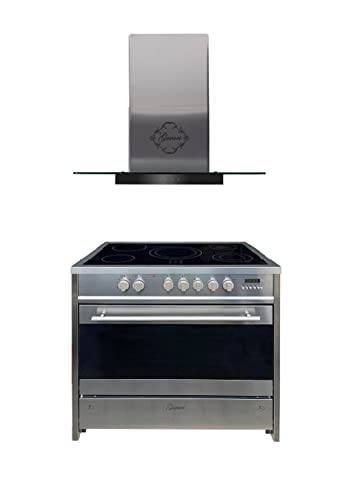 GURARI Herdset Elektro-Standherd GCH E 912 X + GCH 466 IS 90 BL PRIME, Backofen Set 90 cm,121 L, Edelstahl + Dunstabzugshaube 90 cm 1000m³/h Wandhaube in Edelstahl Glas, TouchControl GURARI Herdset Elektro-Standherd GCH E 912 X + GCH 466 IS 90 BL PRIME, Backofen Set 90 cm,121 L, Edelstahl + Dunstabzugshaube 90 cm 1000m³/h Wandhaube in Edelstahl Glas, TouchControl von Gurari