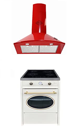 GURARI Herdset GCH E 612 Cr r + GCH C 46 RD 6, Retro Induktions Standherd 60 cm, Range Coocker, 60 L, Creme + Dunstabzugshaube 60 cm, Wandhaube, Rot, Ablufthaube/Umlufthaube, 1000m3/h GURARI Herdset GCH E 612 Cr r + GCH C 46 RD 6, Retro Induktions Standherd 60 cm, Range Coocker, 60 L, Creme + Dunstabzugshaube 60 cm, Wandhaube, Rot, Ablufthaube/Umlufthaube, 1000m3/h von Gurari