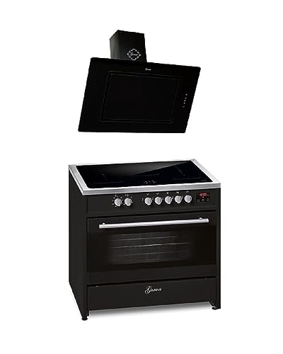 GURARI Induktions-Standherd E 913 BL+GCH S 155 BL 90 Prime, Range Cooker 90 cm/FLEX ZONEN/ 5 Zonen / 121L + Dunstabzugshaube 90 cm von Gurari