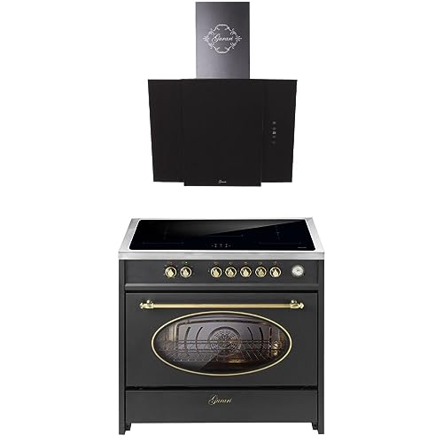 GURARI Induktions-Standherd E 913 RU BL+ GCH S 171 BL 90 Prime, Retro Range Cooker 90 cm/FLEX ZONEN/ 5 Zonen / 121L + Dunstabzugshaube 90 cm GURARI Induktions-Standherd E 913 RU BL+ GCH S 171 BL 90 Prime, Retro Range Cooker 90 cm/FLEX ZONEN/ 5 Zonen / 121L + Dunstabzugshaube 90 cm von Gurari