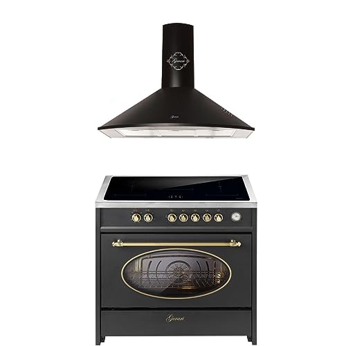 GURARI Induktions-Standherd E 913 RU BL + GCH C 046 BL 9, Retro Range Cooker 90 cm/FLEX ZONEN/ 5 Zonen / 121L + Dunstabzugshaube 90 cm GURARI Induktions-Standherd E 913 RU BL + GCH C 046 BL 9, Retro Range Cooker 90 cm/FLEX ZONEN/ 5 Zonen / 121L + Dunstabzugshaube 90 cm von Gurari