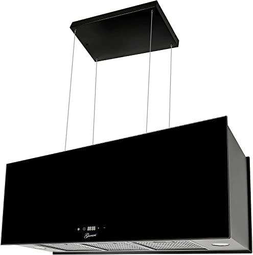 GURARI Inselhaube GCH I 333 90 BL Prime, Umluft Insel Dunstabzugshaube 90cm, Deckenhaube, 1000m³/h, Schwarz Glas, 4 Stufen,Display, LED Beleuchtung GURARI Inselhaube GCH I 333 90 BL Prime, Umluft Insel Dunstabzugshaube 90cm, Deckenhaube, 1000m³/h, Schwarz Glas, 4 Stufen,Display, LED Beleuchtung von Gurari