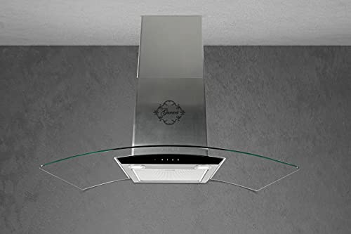 GURARI Wandhaube GCH T 465 IS 60 BL PRIME inkl. 2x Umluftset, Dunstabzugshaube 60cm/Edelstahl/Gebogenes Glas/Effitzient EEK A/Saugstark 1000m³/h/TouchControl/Wandhaube/Ablufthaube/Umlufthaube GURARI Wandhaube GCH T 465 IS 60 BL PRIME inkl. 2x Umluftset, Dunstabzugshaube 60cm/Edelstahl/Gebogenes Glas/Effitzient EEK A/Saugstark 1000m³/h/TouchControl/Wandhaube/Ablufthaube/Umlufthaube von Gurari