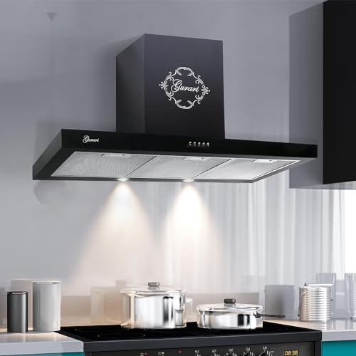 Gurari Dunstabzugshaube 90 cm GCH F 461 BL 9 N Wandhaube Schwarz | Sehr Saugstark 1000 m³/h Motor | Wandmontage Abzugshaube Umluftbetrieb oder Abluftbetrieb Kaminhaube Gurari Dunstabzugshaube 90 cm GCH F 461 BL 9 N Wandhaube Schwarz | Sehr Saugstark 1000 m³/h Motor | Wandmontage Abzugshaube Umluftbetrieb oder Abluftbetrieb Kaminhaube von Gurari