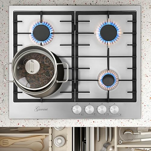 Gurari GCH FB 604 Gaskochfeld 60 cm, Edelstahl 4,0 KW WOK, 4 Gasbrenner,Autark Gurari GCH FB 604 Gaskochfeld 60 cm, Edelstahl 4,0 KW WOK, 4 Gasbrenner,Autark von Gurari