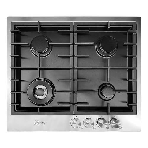 Gurari TX604VTGL Gaskochfeld 60 cm, Edelstahl - Schwarz 4,0 KW WOK, 4 Gasbrenner, Autark Gurari TX604VTGL Gaskochfeld 60 cm, Edelstahl - Schwarz 4,0 KW WOK, 4 Gasbrenner, Autark von Gurari