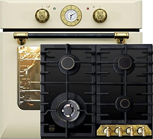 Kaiser Herdset Einbaubackofen EH 6432 ElfBE + KCG 6335 Em Retro Elektro, Autark, 68 L, Drehspieß, 10 Funktionen+ 60cm, Schwarz Glas, Retro Einbau Herd, 3,8kW WOK Facette vorne Metallplate Bronze Kaiser Herdset Einbaubackofen EH 6432 ElfBE + KCG 6335 Em Retro Elektro, Autark, 68 L, Drehspieß, 10 Funktionen+ 60cm, Schwarz Glas, Retro Einbau Herd, 3,8kW WOK Facette vorne Metallplate Bronze von Gurari