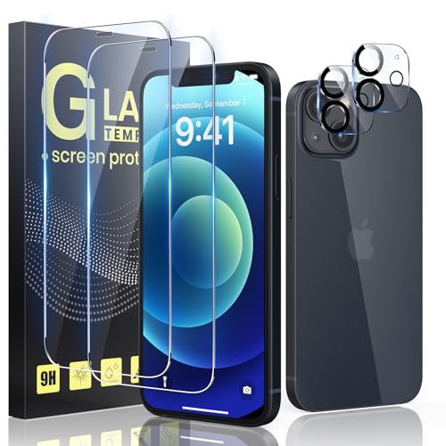 Guretok 2+2 für Panzerglas für iPhone 12 mini mit Frame mit Kameraschutz 5,4", Militärnorm 9H Härte Schutzfolie HD Klar Panzerfolie für iPhone 12 mini [Anti-Bläschen] [Kratzfest] von Guretok