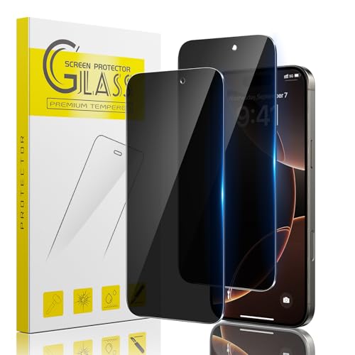 Guretok 2 Stück für Panzerglas Sichtschutz für iPhone 16 Pro Max Schutzfolie 6,9 Zoll, Dunkle Schutzglas für iPhone 16 Pro Max Privacy Glas,[Anti-Spy Folie] [Kratzfest] [9H-Härte] von Guretok