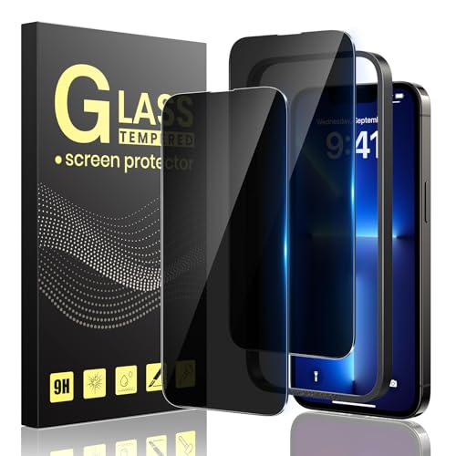 Guretok 2 Stück für Panzerglas Sichtschutz für iPhone 13 Pro Max Schutzfolie mit Rahmen 6,7 Zoll, Dunkle Schutzglas für iPhone 13 Pro Max Privacy Glas [Kratzfest] [9H-Härte] [Anti-Spy Folie] von Guretok