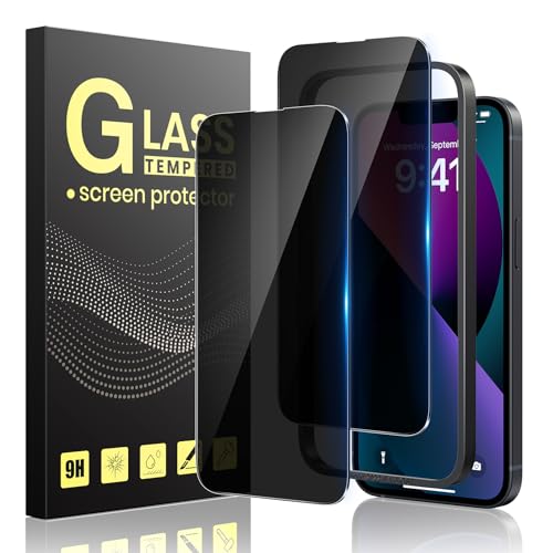 Guretok 2 Stück für Panzerglas Sichtschutz für iPhone 13 mini Schutzfolie mit Rahmen 5,4 Zoll, Dunkle Schutzglas für iPhone 13 mini Privacy Glas [Kratzfest] [9H-Härte] [Anti-Spy Folie] von Guretok