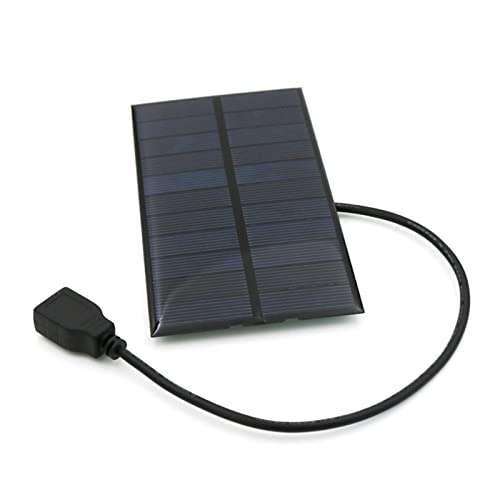 Gusengo Solar Ladegerät, 1.65W 5.5V Solarpanel, Ragbares Solarladegerät Mit USB-Anschluss Compact Solar Panel-Ladegerät Für Camping Wandern Reisen, Handy, Powerbank von Gusengo