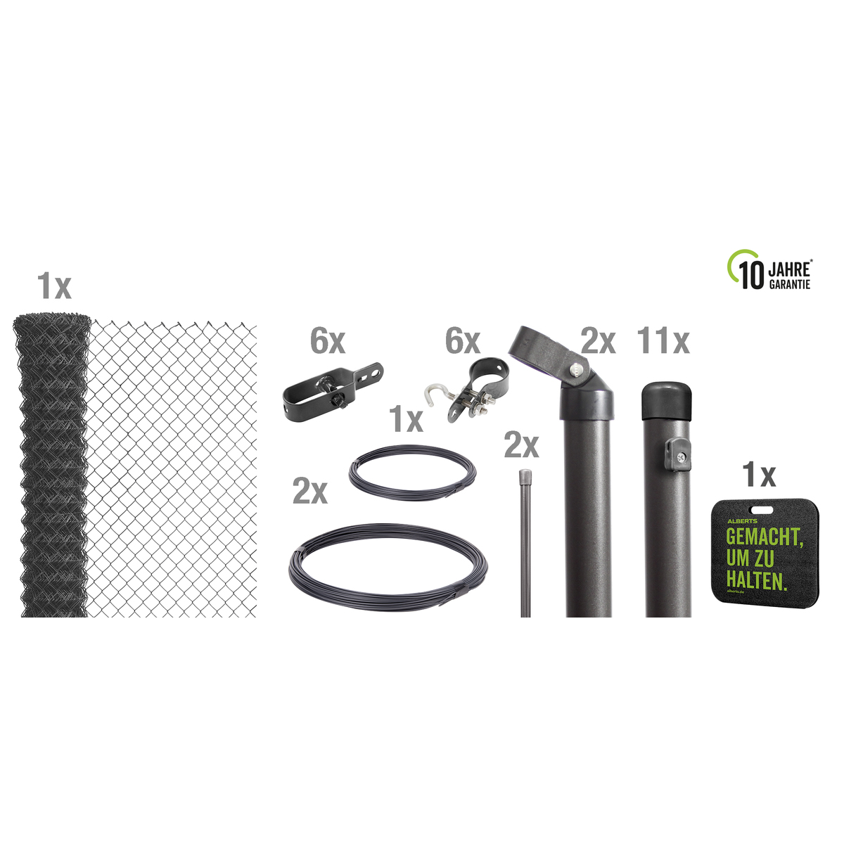 Gust. Alberts GmbH & Co. KG Maschendrahtzaun Set anthrazit-metallic zum Einbetonieren, 25 m Gust. Alberts GmbH & Co. KG Maschendrahtzaun Set anthrazit-metallic zum Einbetonieren, 25 m von Gust. Alberts GmbH & Co. KG