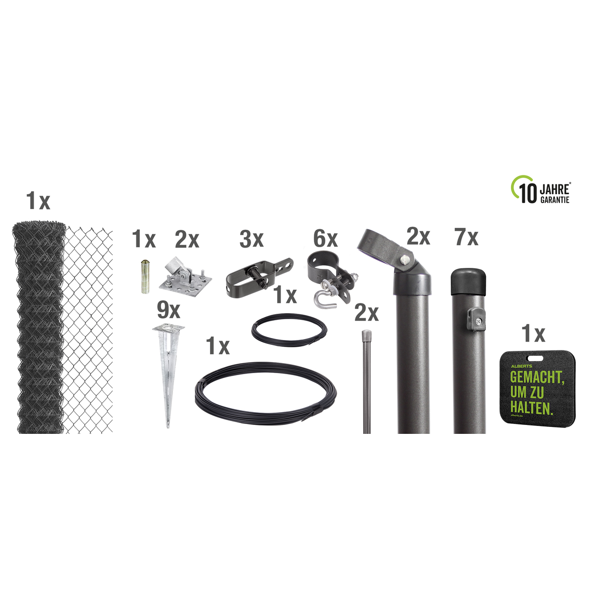 Gust. Alberts GmbH & Co. KG Maschendrahtzaun Set anthrazit-metallic zum Einschlagen, 15 m Gust. Alberts GmbH & Co. KG Maschendrahtzaun Set anthrazit-metallic zum Einschlagen, 15 m von Gust. Alberts GmbH & Co. KG