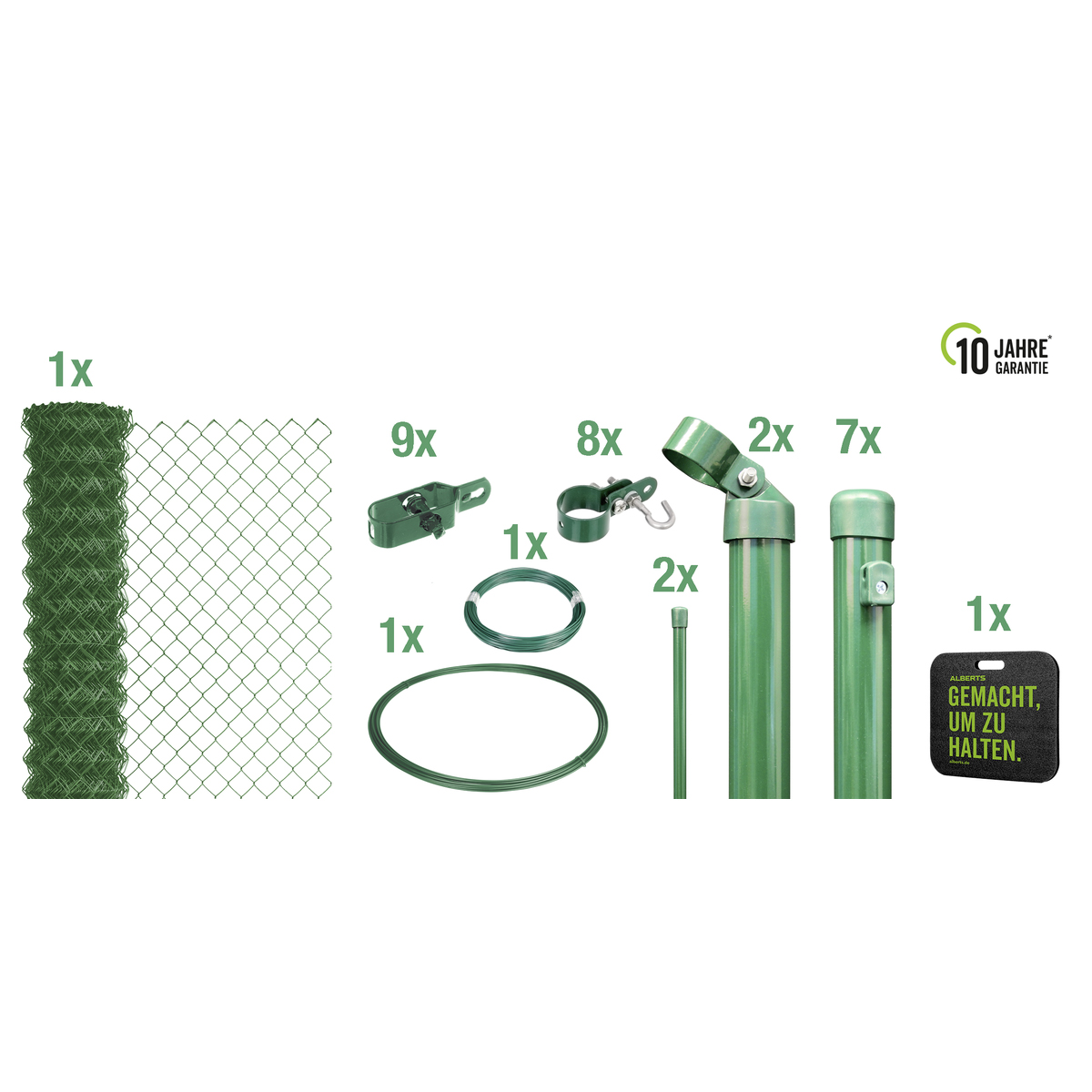 Gust. Alberts GmbH & Co. KG Maschendrahtzaun Set grün RAL 6005 zum Einbetonieren, 15 m Gust. Alberts GmbH & Co. KG Maschendrahtzaun Set grün RAL 6005 zum Einbetonieren, 15 m von Gust. Alberts GmbH & Co. KG