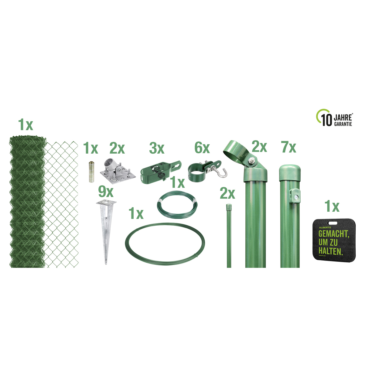 Gust. Alberts GmbH & Co. KG Maschendrahtzaun Set grün RAL 6005 zum Einschlagen, 15 m Gust. Alberts GmbH & Co. KG Maschendrahtzaun Set grün RAL 6005 zum Einschlagen, 15 m von Gust. Alberts GmbH & Co. KG