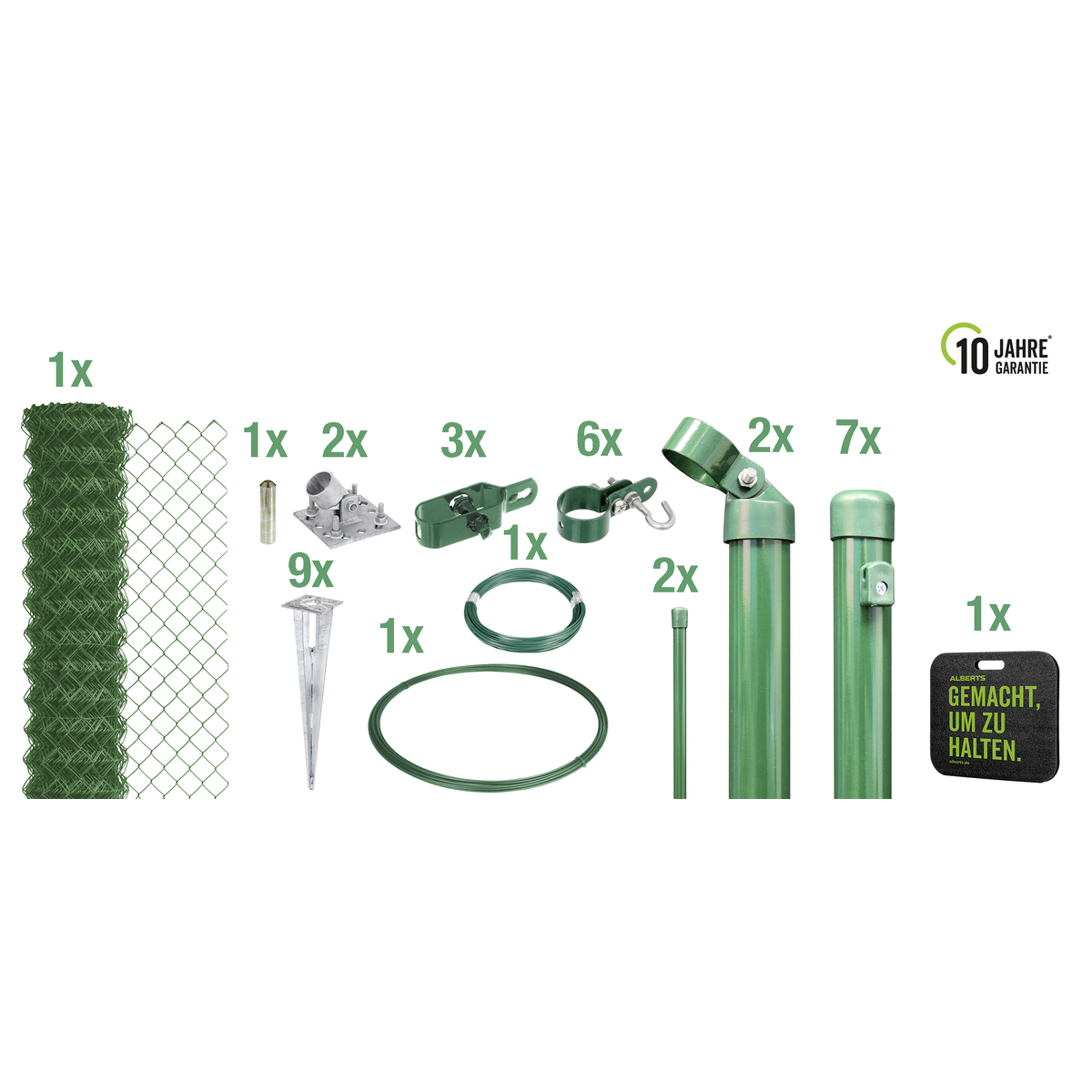 Gust. Alberts GmbH & Co. KG Maschendrahtzaun Set grün RAL 6005 zum Einschlagen, 15 m Gust. Alberts GmbH & Co. KG Maschendrahtzaun Set grün RAL 6005 zum Einschlagen, 15 m von Gust. Alberts GmbH & Co. KG