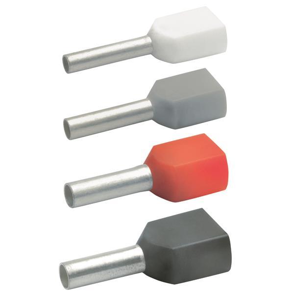 KLAU Zwill-AE-Hülsen 87412 2X4-12 grau (Inhalt 100 Stück) von Gustav Klauke GmbH