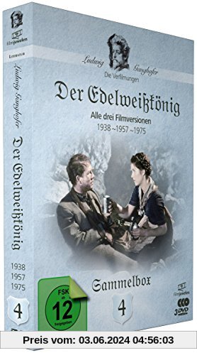 Der Edelweißkönig (1938, 1957, 1975) - Die Ganghofer Verfilmungen - Sammelbox 4 (Filmjuwelen) [3 DVDs] von Gustav Ucicky