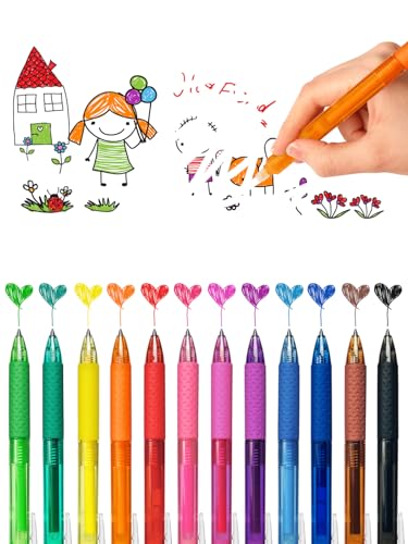 GutSache Bunt Kugelschreiber-Set, 12 Farben Radierbarer Tintenroller, Gelstifte Radierbar mit Radiergummi, Strichstärke 0,5 mm, ideal für Büro und Schule, Löschbarer Gelschreiber, Wegradierbare Stifte GutSache Bunt Kugelschreiber-Set, 12 Farben Radierbarer Tintenroller, Gelstifte Radierbar mit Radiergummi, Strichstärke 0,5 mm, ideal für Büro und Schule, Löschbarer Gelschreiber, Wegradierbare Stifte von GutSache