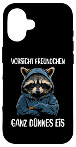 Hülle für iPhone 16 Vorsicht Freundchen Ganz Dünnes Eis Lustiger Spruch Waschbär Hülle für iPhone 16 Vorsicht Freundchen Ganz Dünnes Eis Lustiger Spruch Waschbär von Guten Morgen Ganz Dünnes Eis Ironische Statement