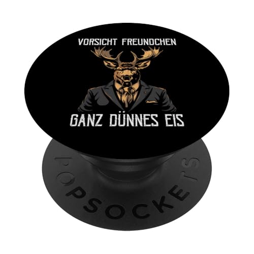 Vorsicht Freundchen Ganz Dünnes Eis Lustiger Spruch Hirsch PopSockets mit austauschbarem PopGrip Vorsicht Freundchen Ganz Dünnes Eis Lustiger Spruch Hirsch PopSockets mit austauschbarem PopGrip von Guten Morgen Ganz Dünnes Eis Ironische Statement