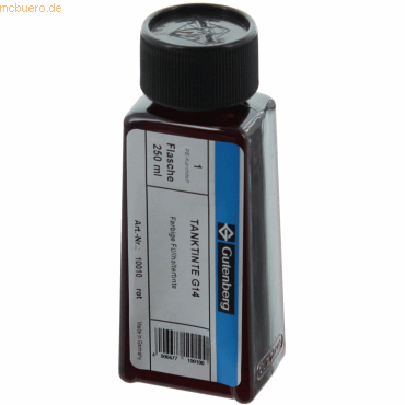 Gutenberg Füllhaltertinte 250ml rot von Gutenberg