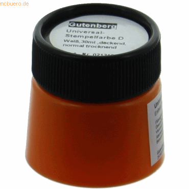 Gutenberg Stempelfarbe Universal D 30ml weiß von Gutenberg