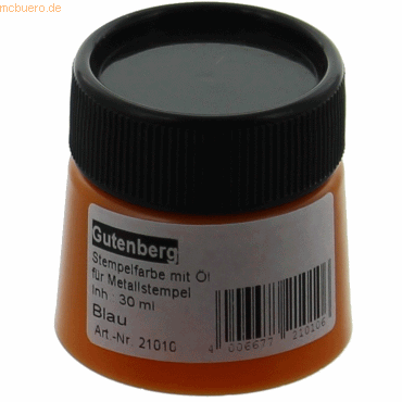 Gutenberg Stempelfarbe mit Öl 30ml blau von Gutenberg