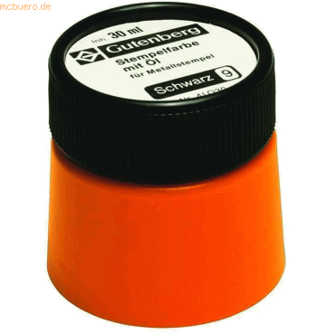 Gutenberg Stempelfarbe mit Öl 30ml schwarz von Gutenberg