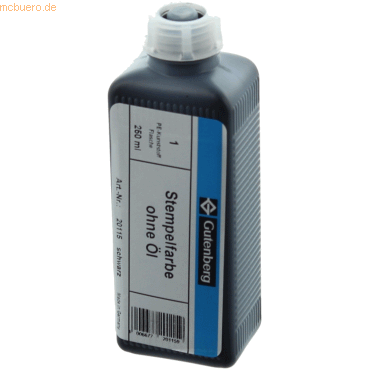 Gutenberg Stempelfarbe ohne Öl 250ml schwarz von Gutenberg