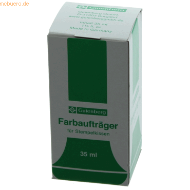 Gutenberg Stempelfarbe ohne Öl 35ml grün von Gutenberg