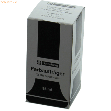 Gutenberg Stempelfarbe ohne Öl 35ml schwarz von Gutenberg